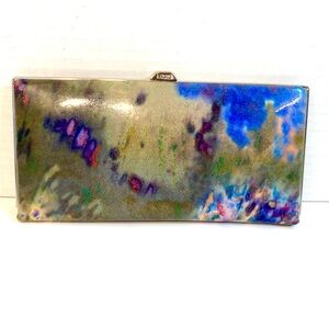 LODIS Large Ballet Clutch Framed Leather Wallet Celestial Marine Blue